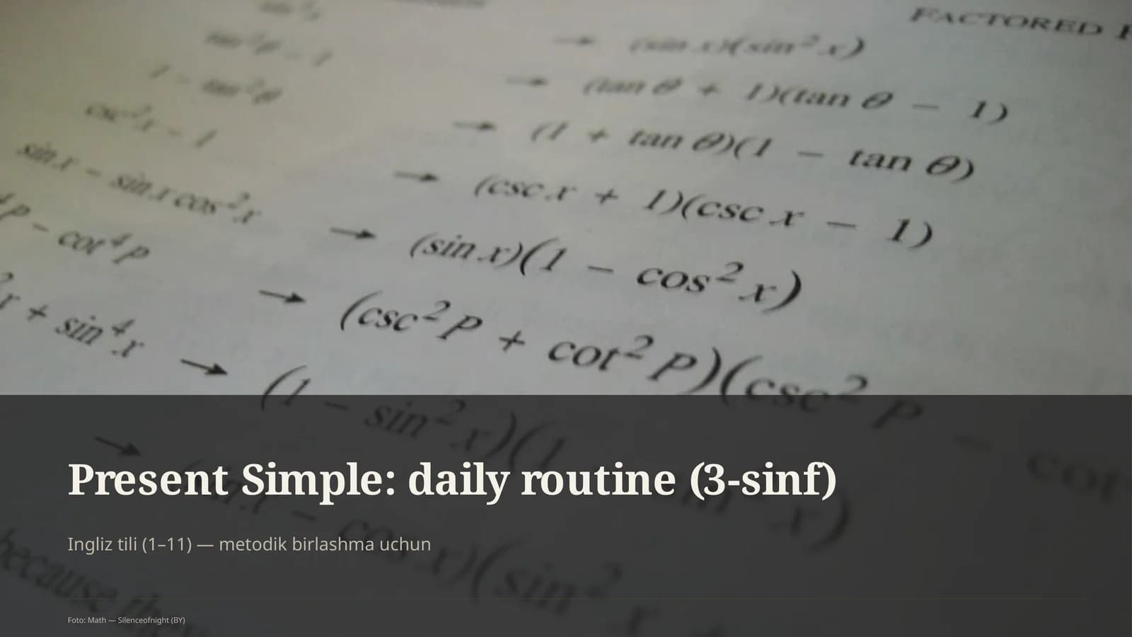 Present Simple: daily routine (3-sinf)