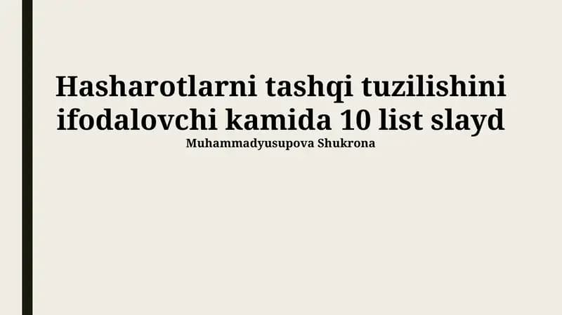 Bosh tuzilishi: Sezgi organlari va og'iz apparatlari