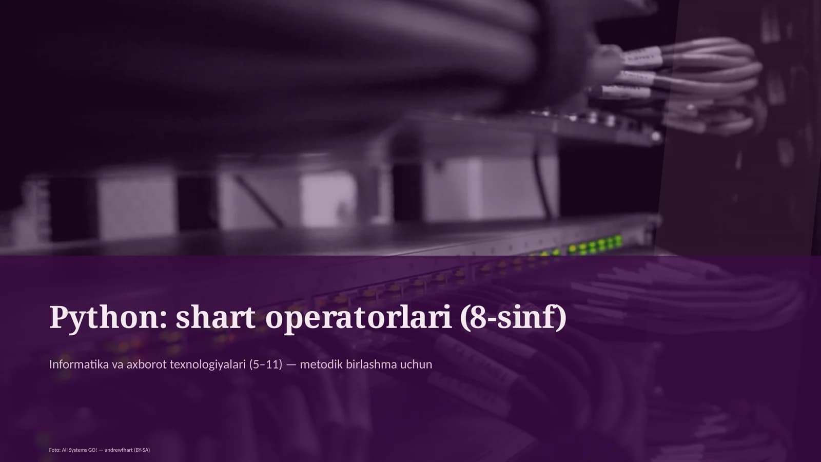 Python: shart operatorlari (8-sinf)