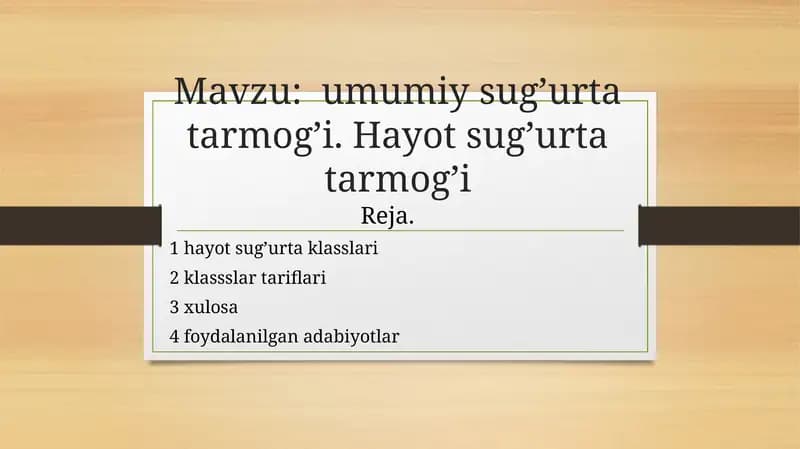 hayot sug’urta tarmog’i
