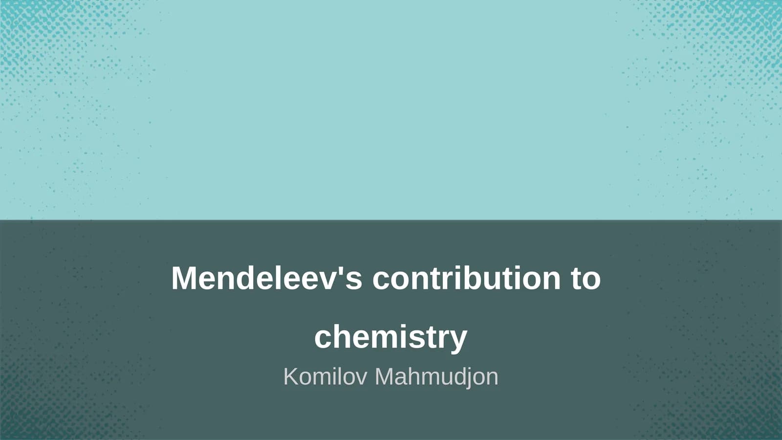 Mendeleev's contribution to chemistry