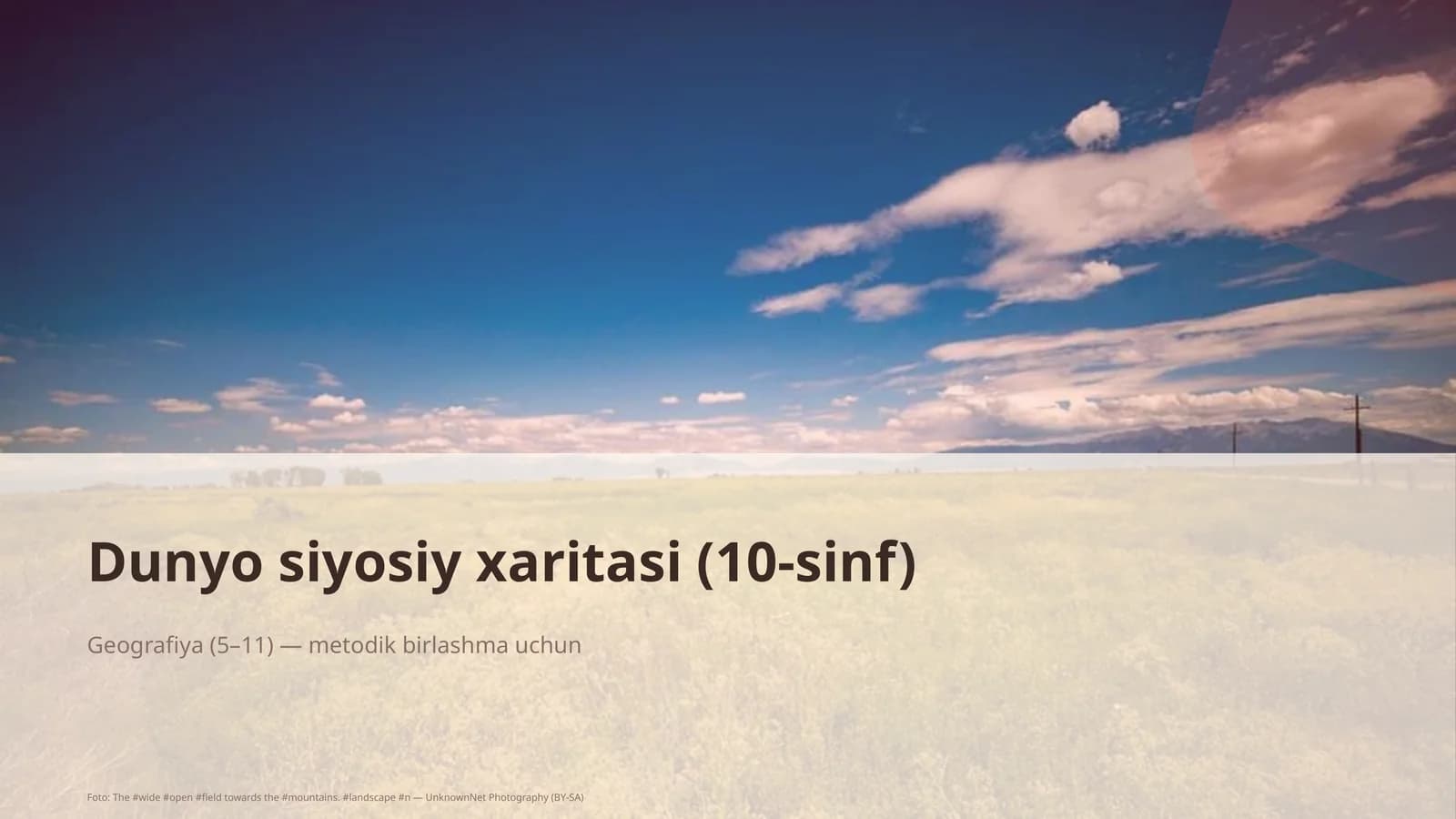 Dunyo siyosiy xaritasi (10-sinf)
