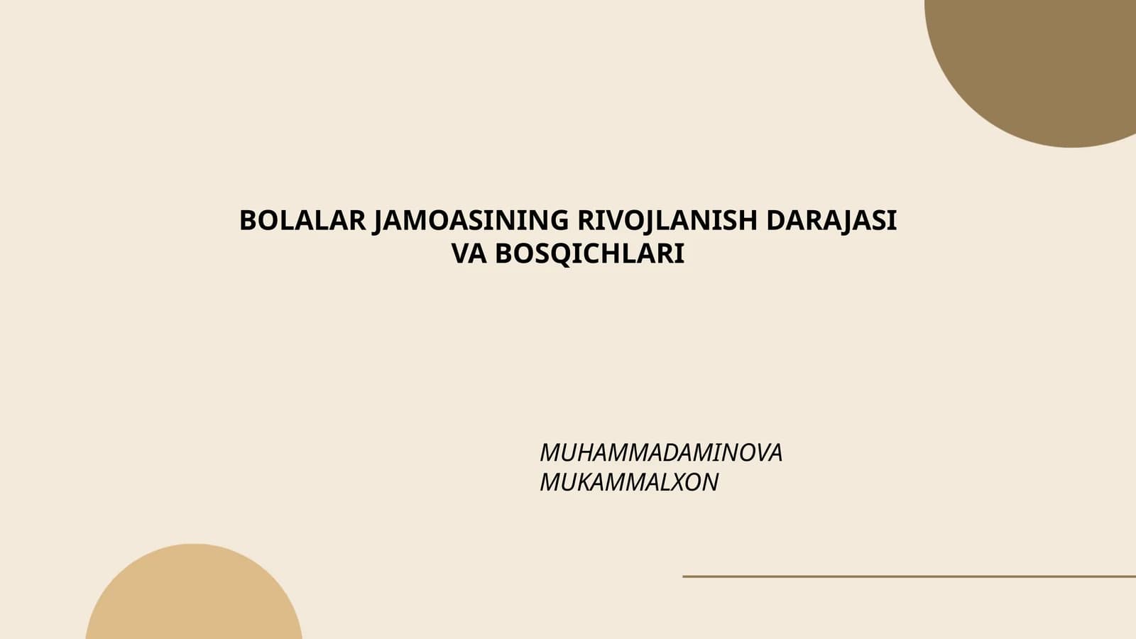 Bolalar jamoasining rivojlanish darajasi va bosqichlari