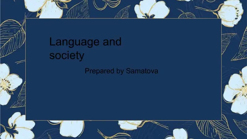 Language and Society
