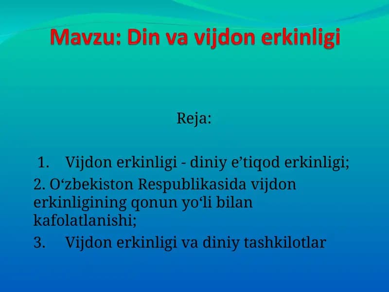 Din va vijdon erkinligi
