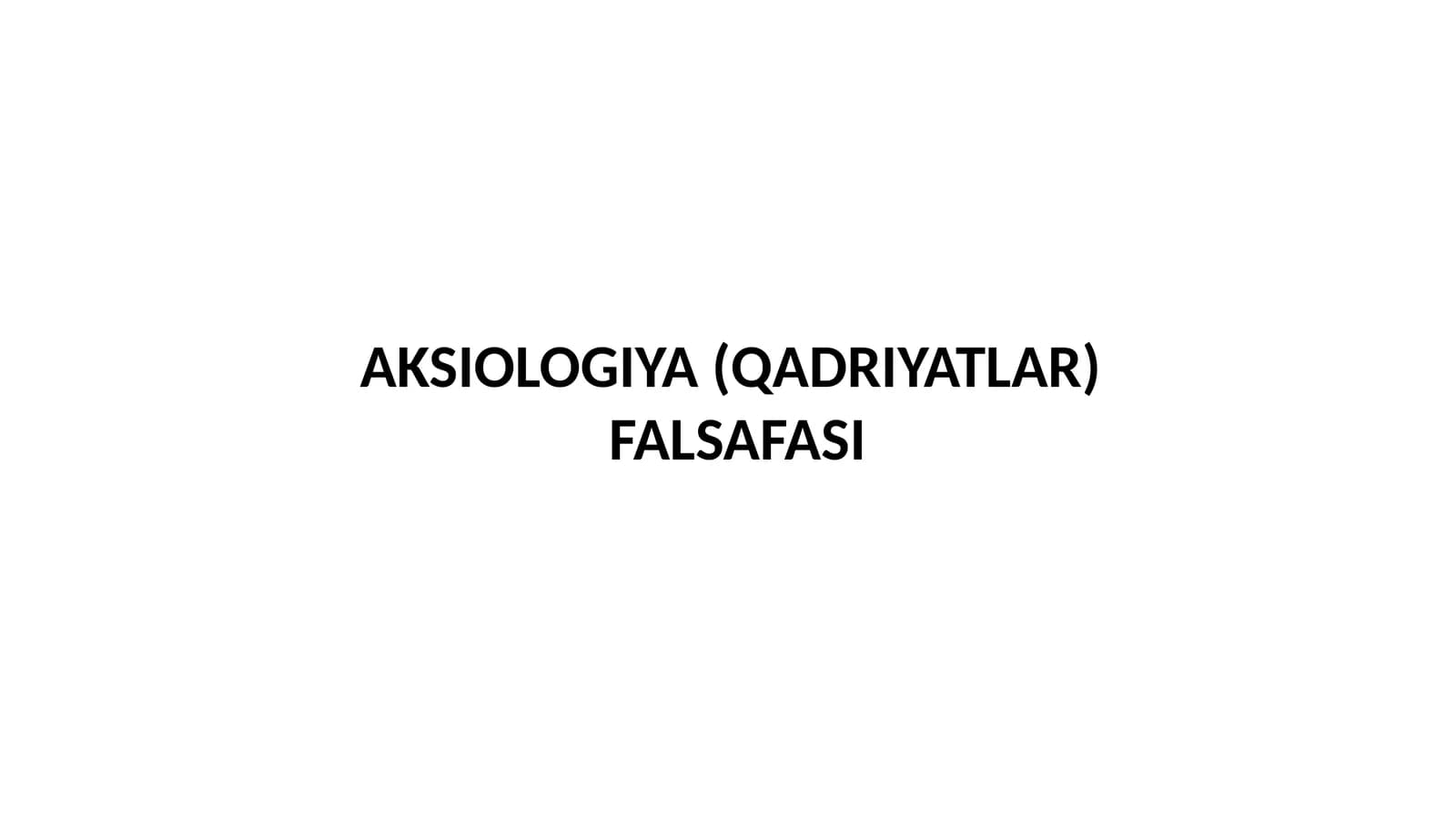AKSIOLOGIYA