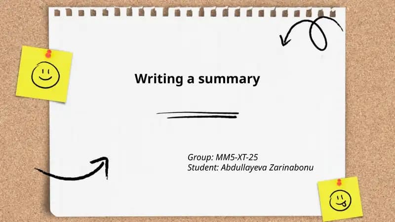 Writing a summary