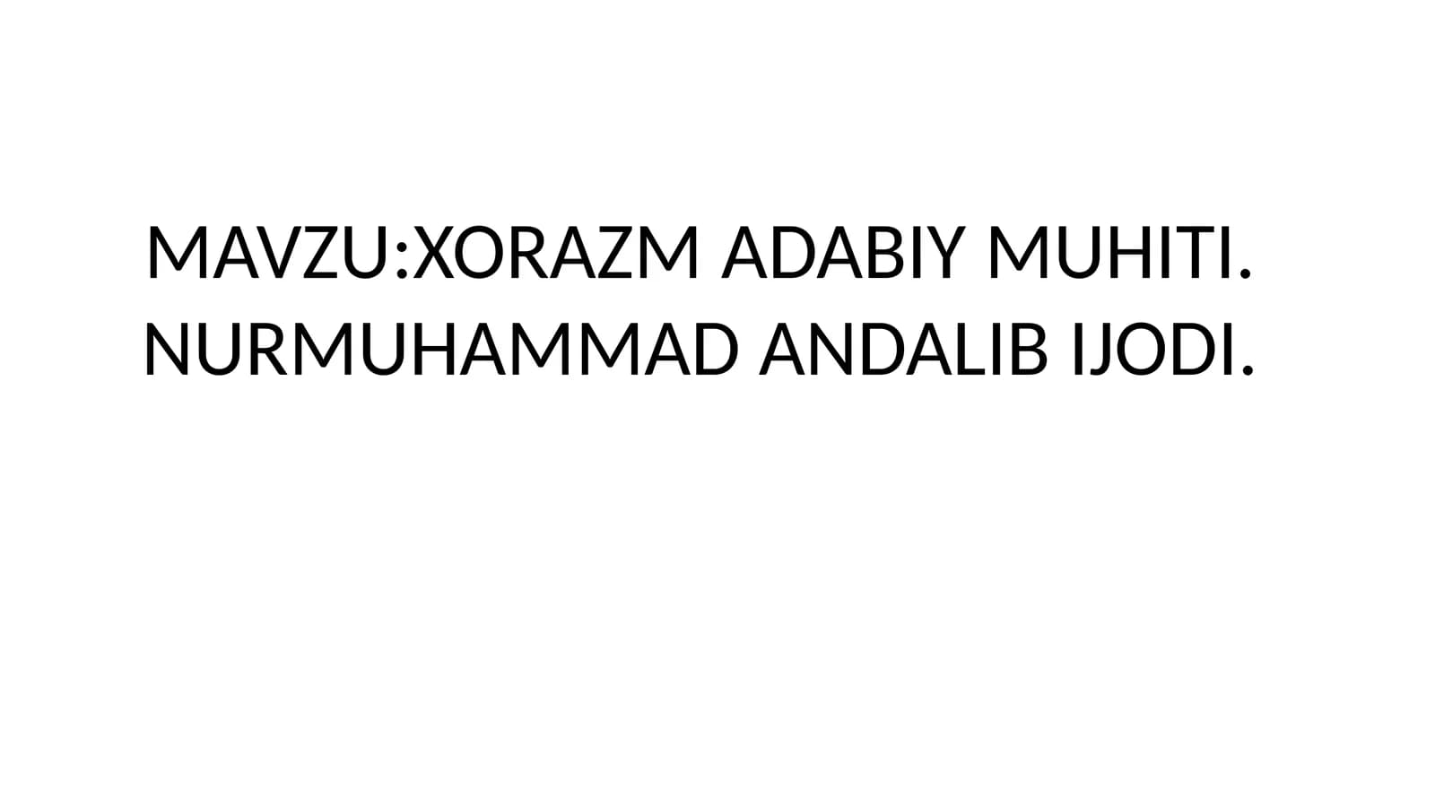 Nurmuhammad Andalib ijodi