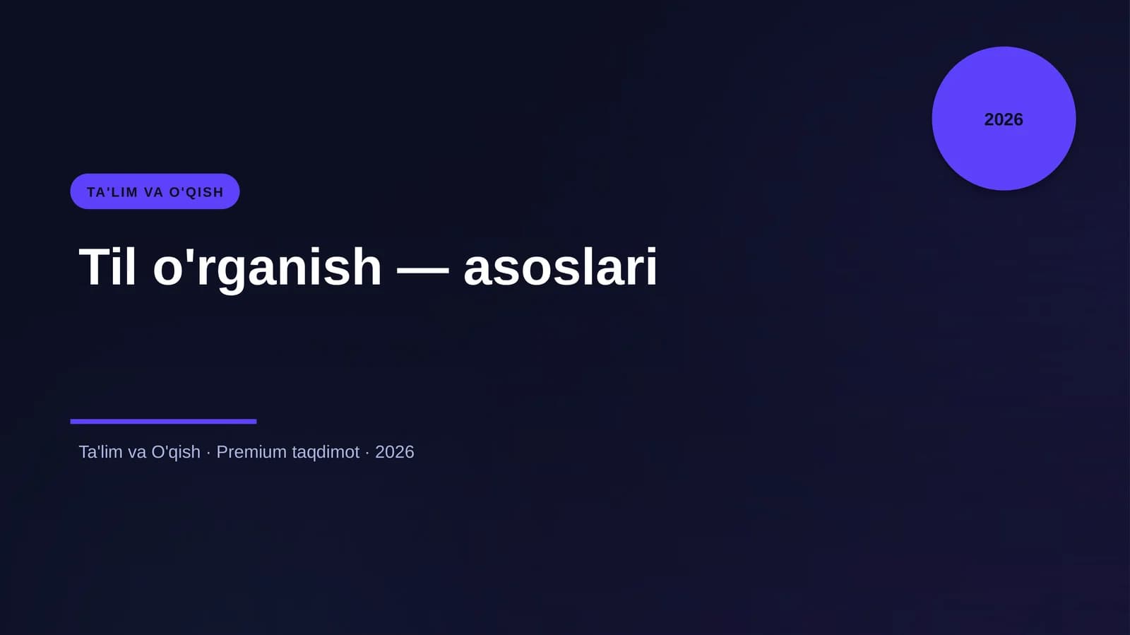 Til o'rganish — asoslari