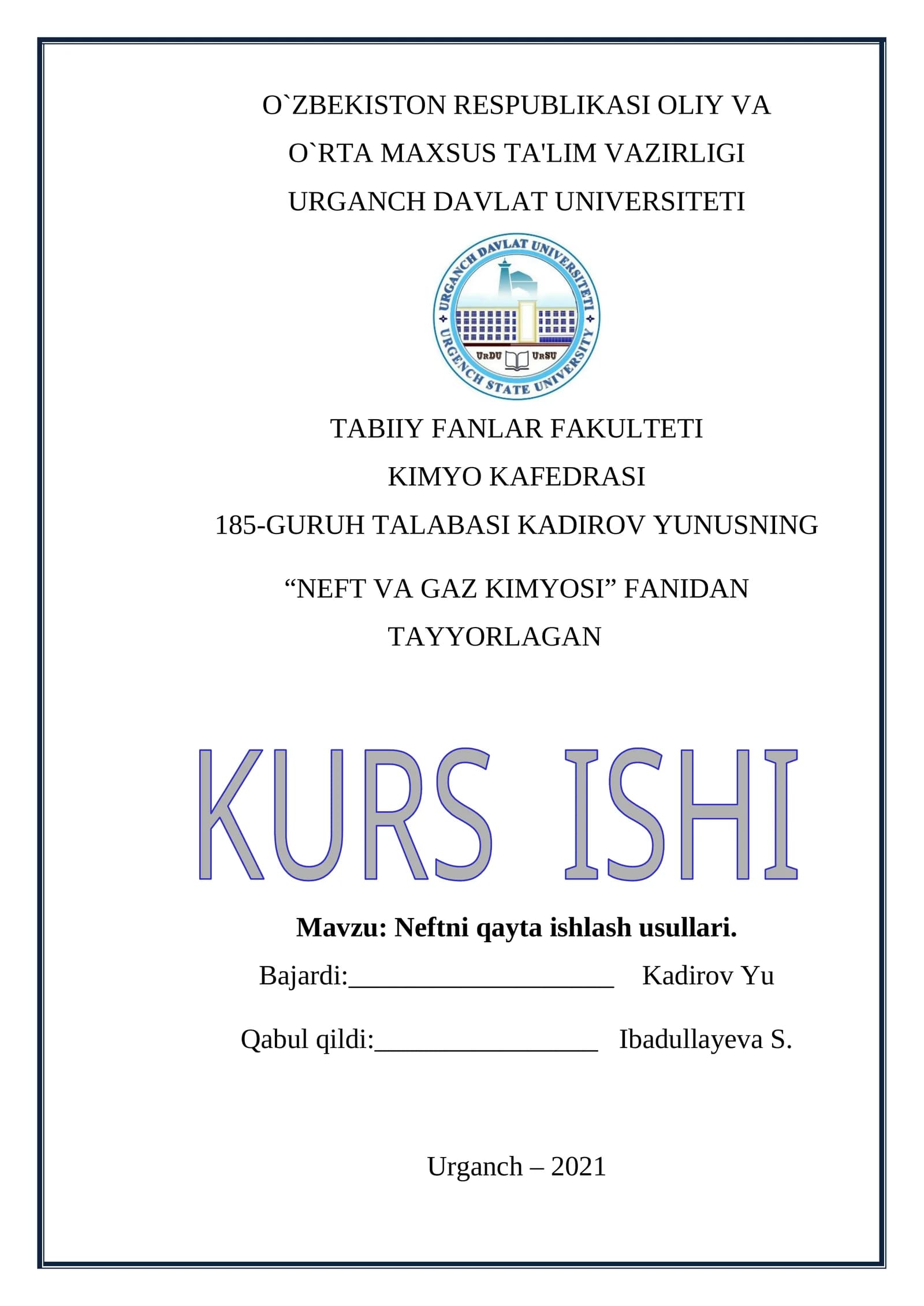 Neftni qayta ishlash usullari