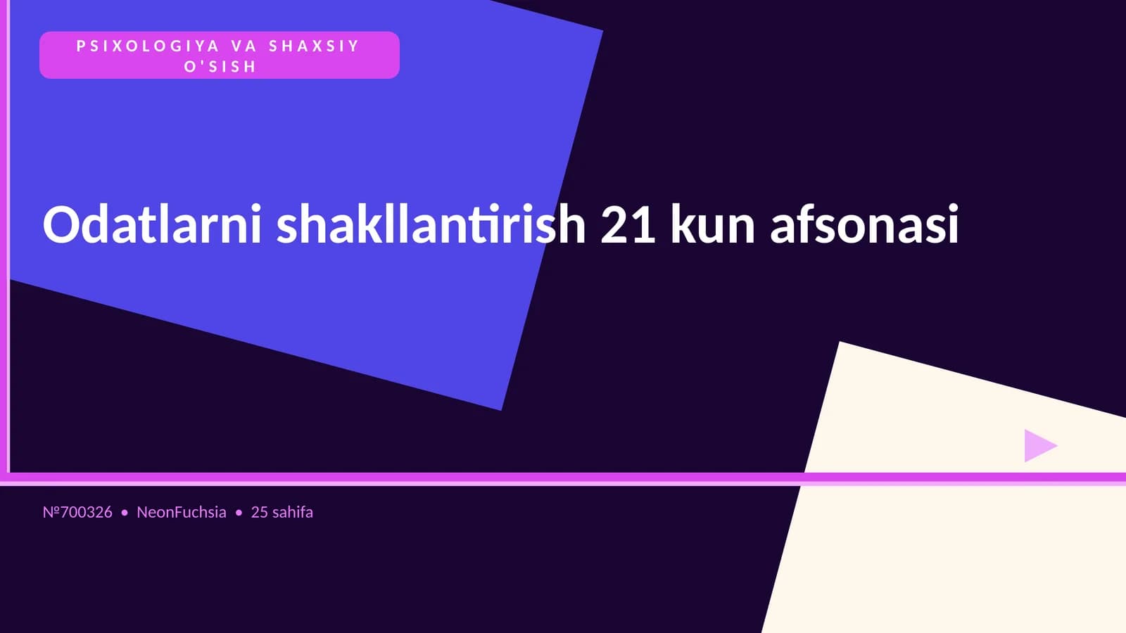Odatlarni shakllantirish 21 kun afsonasi