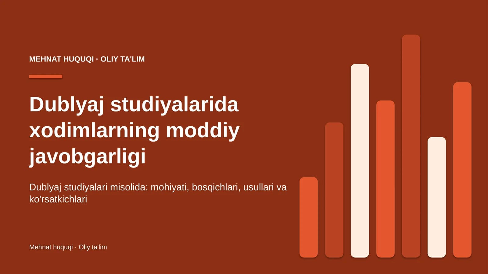 Dublyaj studiyalarida xodimlarning moddiy javobgarligi