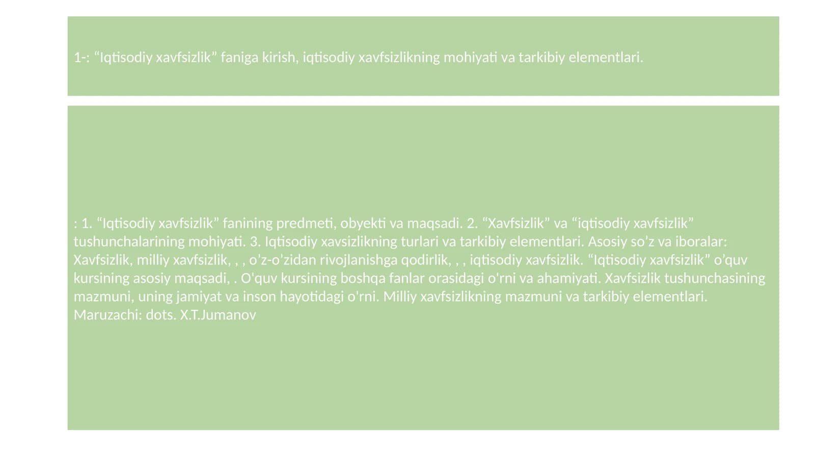 Iqtisodiy xаvfsizlik