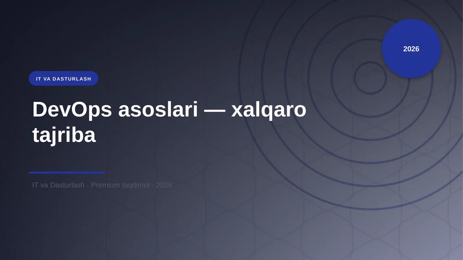 DevOps asoslari — xalqaro tajriba