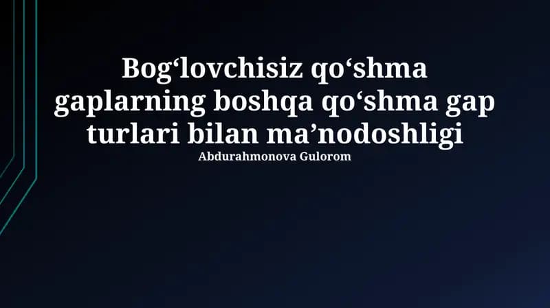 Semantik Tenglikning Mezonlari
