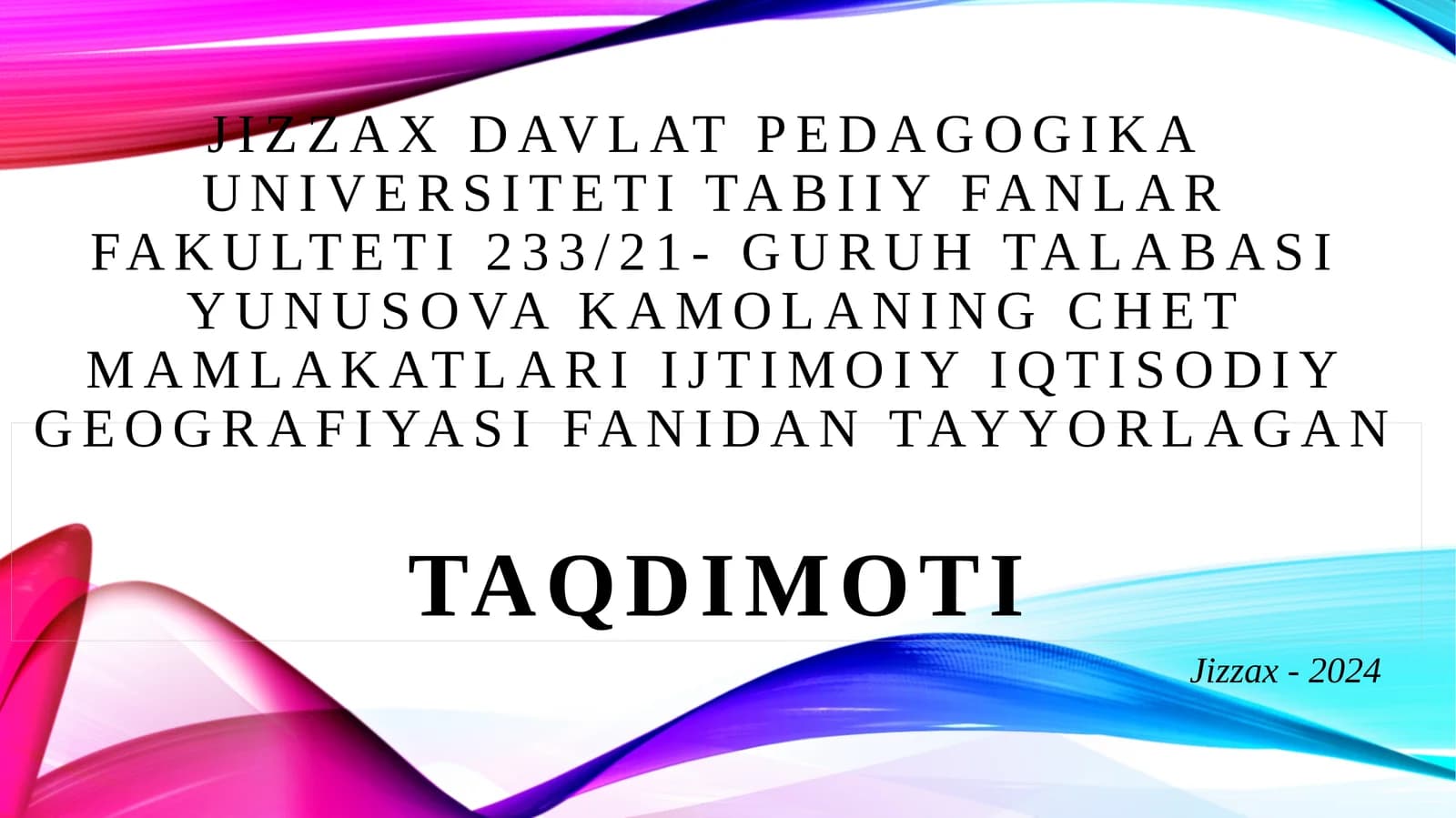 Xitoy Xalq Respublikasiiqtisodiy-ijtimoiygeografiktavsifi