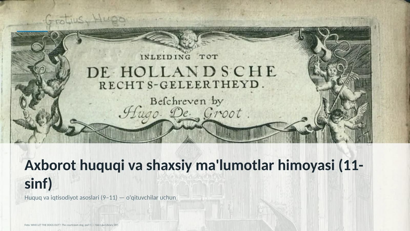 Huquq va iqtisodiyot asoslari (9–11) — o'qituvchilar uchun