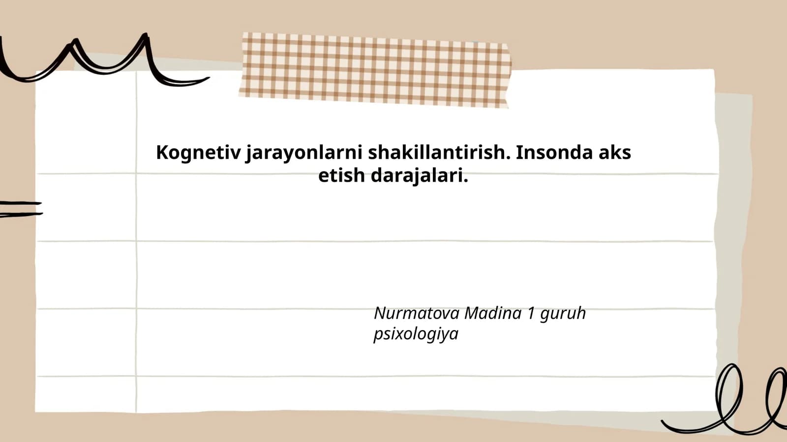 Kognitiv jarayonlarning rivojlanishi