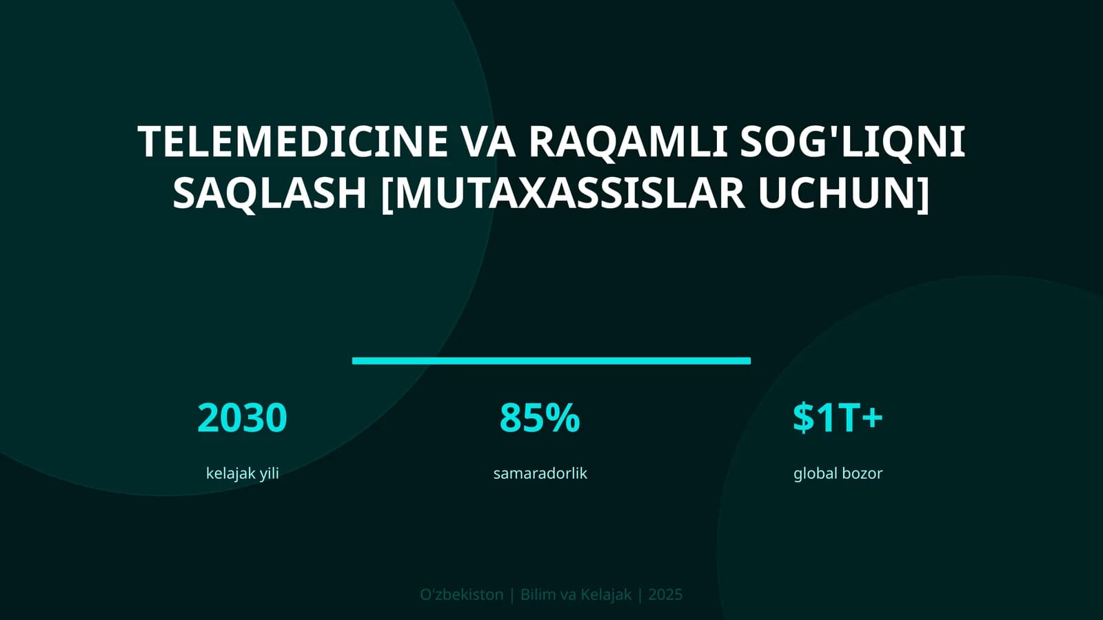 Telemedicine va raqamli sog'liqni saqlash [mutaxassislar uchun]