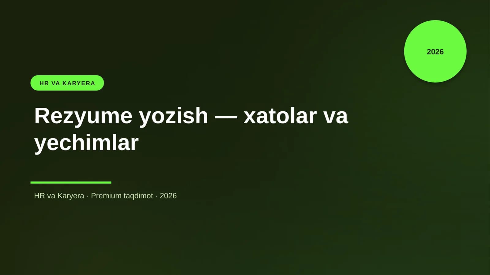 Rezyume yozish — xatolar va yechimlar