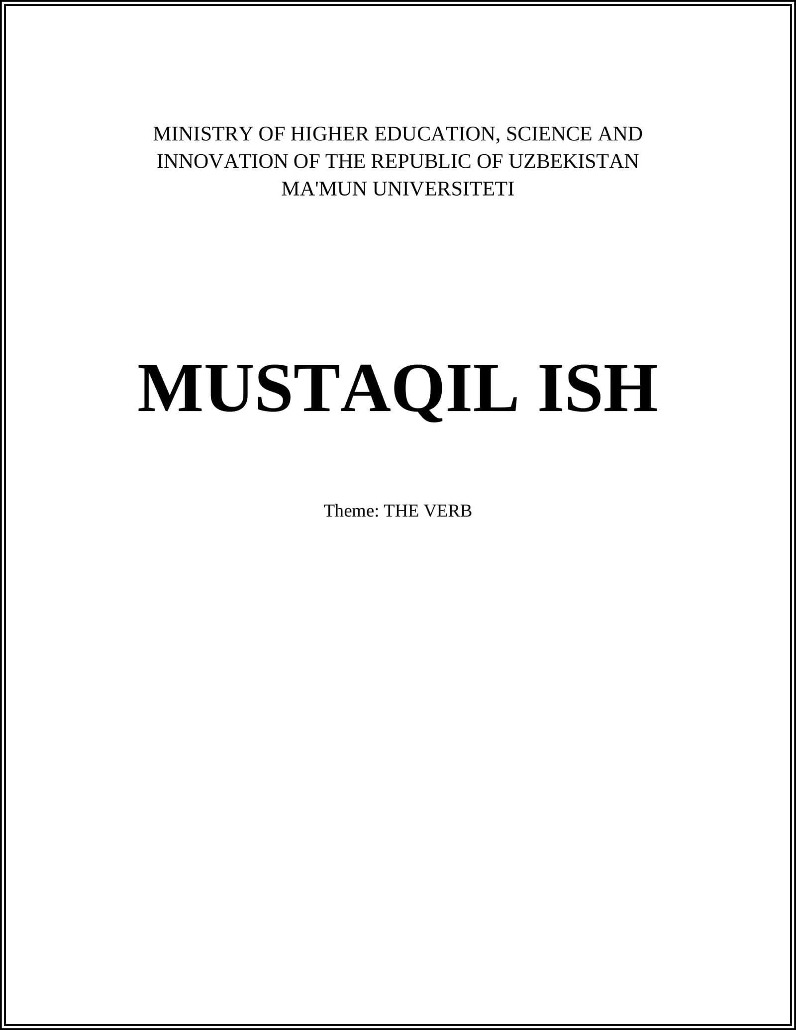 THE VERB