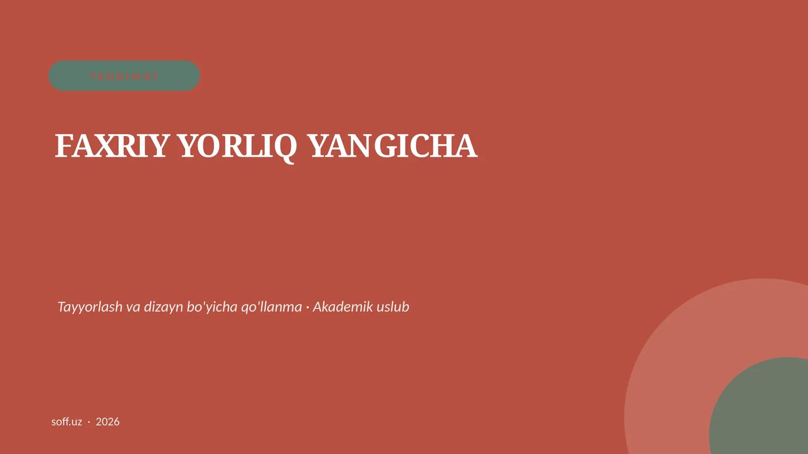 FAXRIY YORLIQ YANGICHA