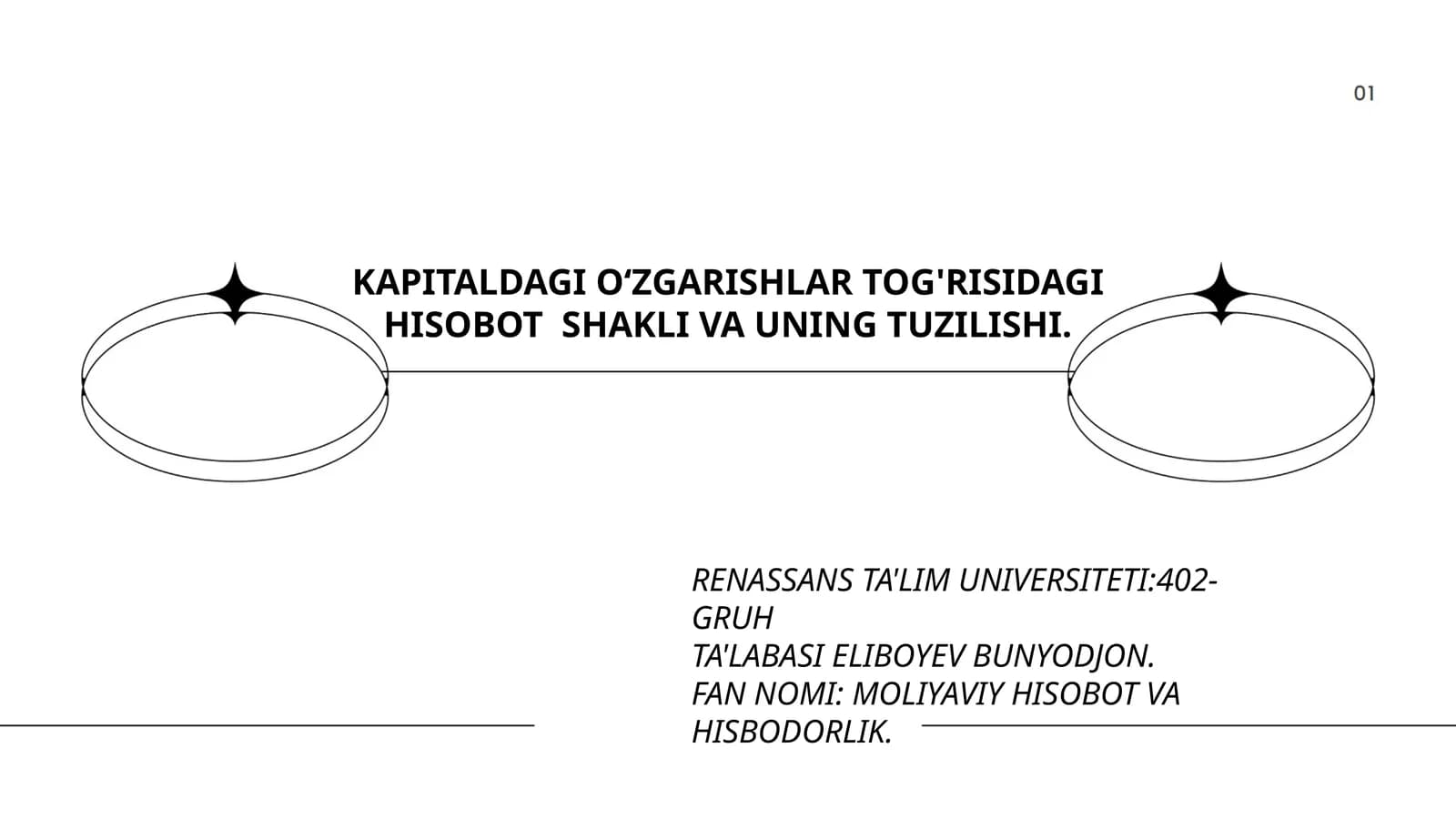 KAPITALDAGI OʻZGARISHLAR TOG'RISIDAGI HISOBOT SHAKLI VA UNING TUZILISHI