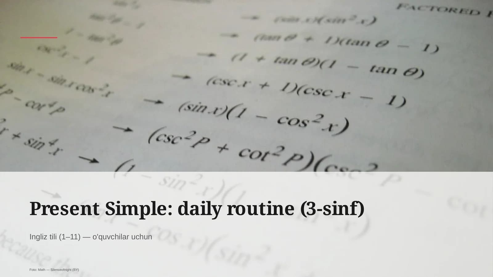 Present Simple: daily routine (3-sinf)