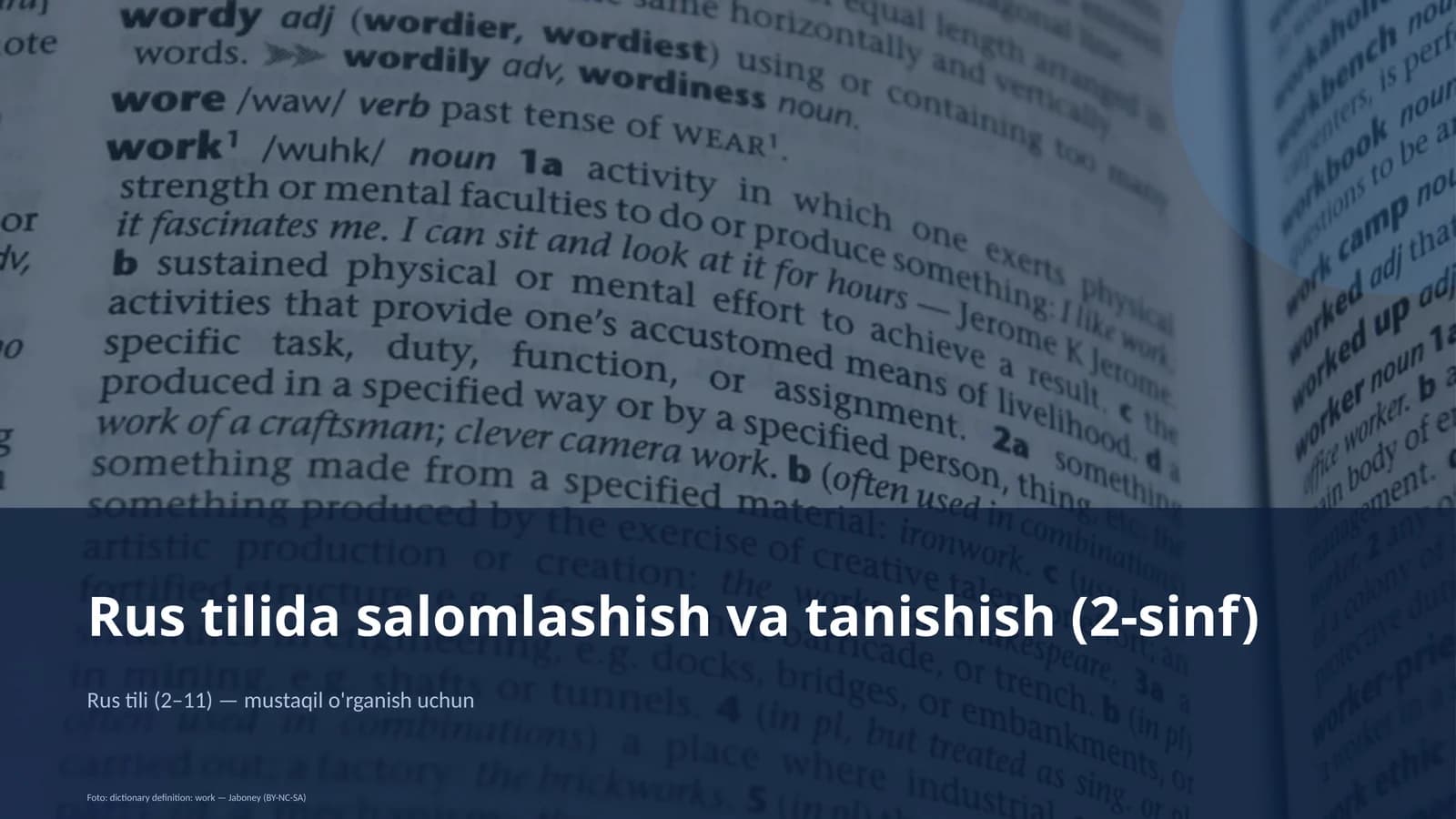 Rus tilida salomlashish va tanishish (2-sinf)