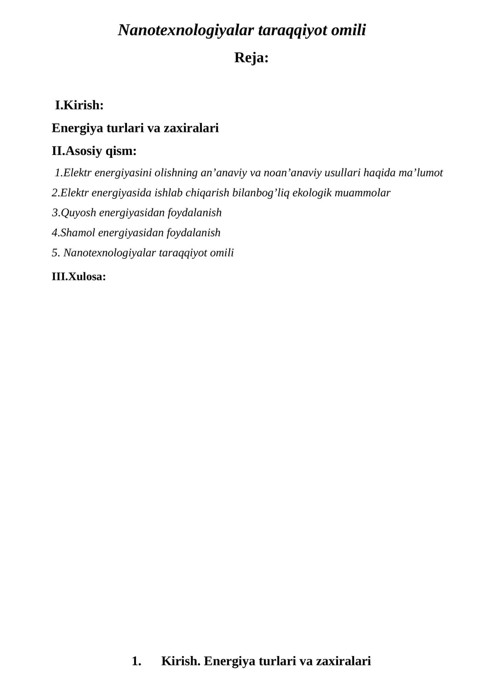 Nanotexnologiyalar taraqqiyot omili
