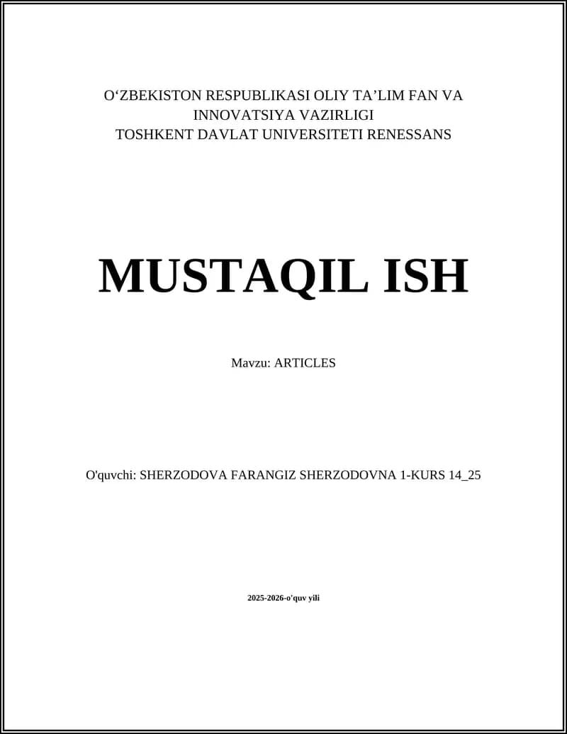 ARTICLES