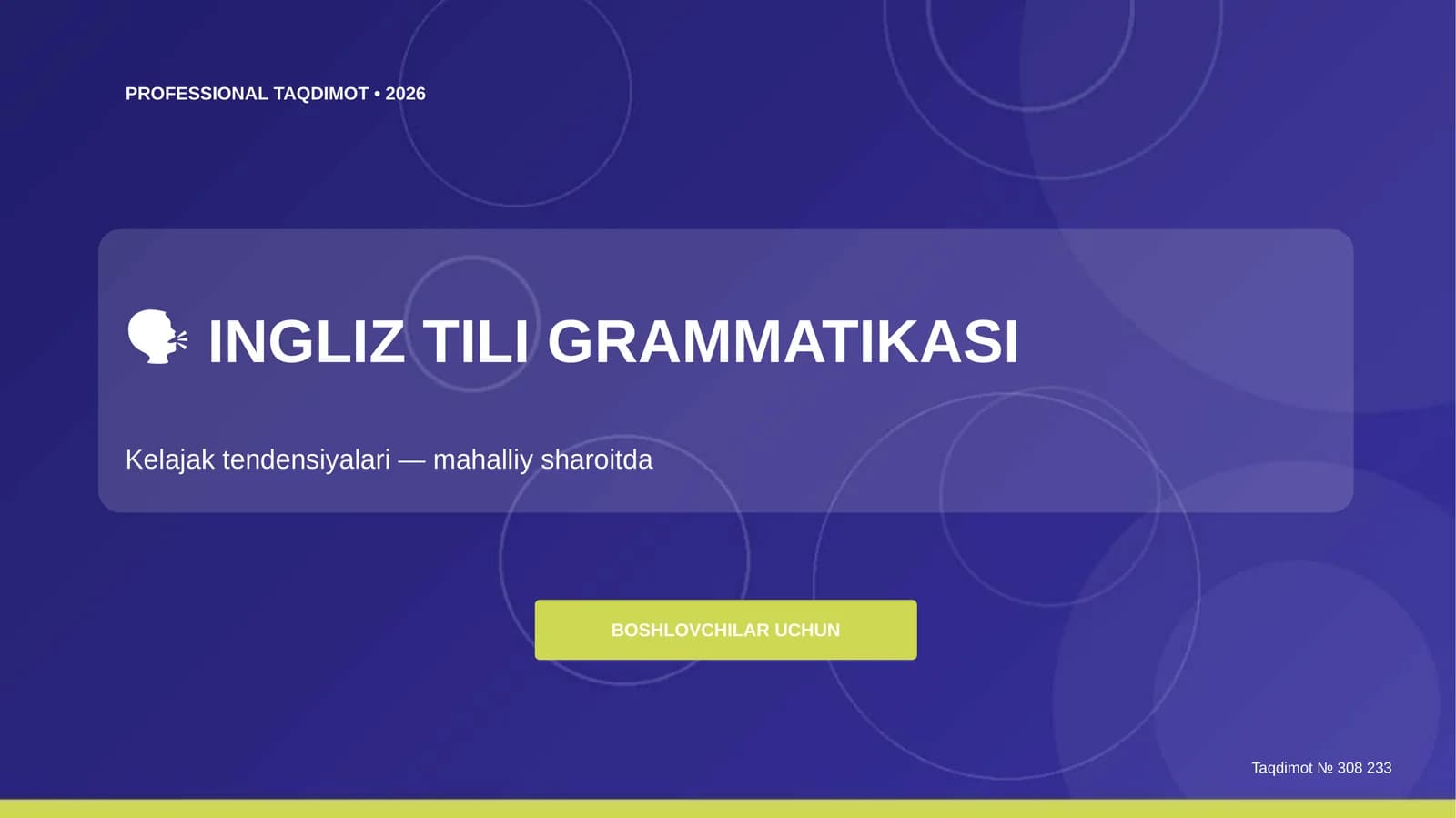 INGLIZ TILI GRAMMATIKASI