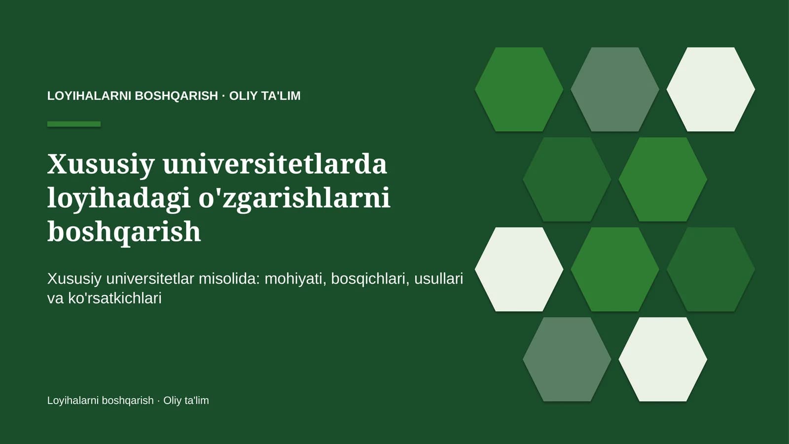 xususiy universitetlarda loyihadagi o'zgarishlarni boshqarish 5568
