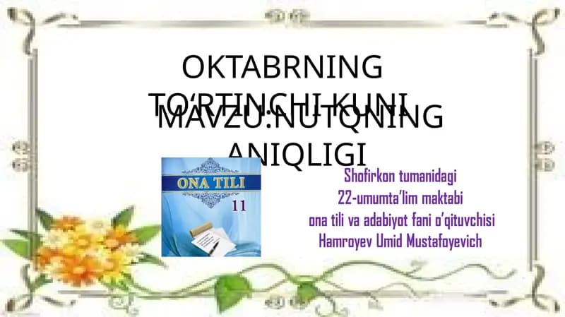 OKTABRNING TO‘RTINCHI KUNI