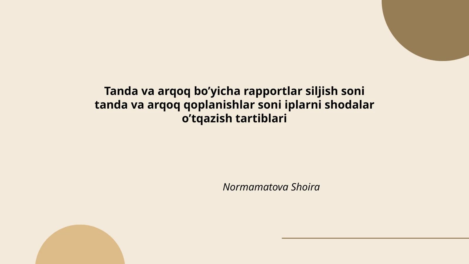 Tanda va arqoq bo’yicha rapportlar siljish soni tanda va arqoq qoplanishlar soni iplarni shodalar o’tqazish tartiblari