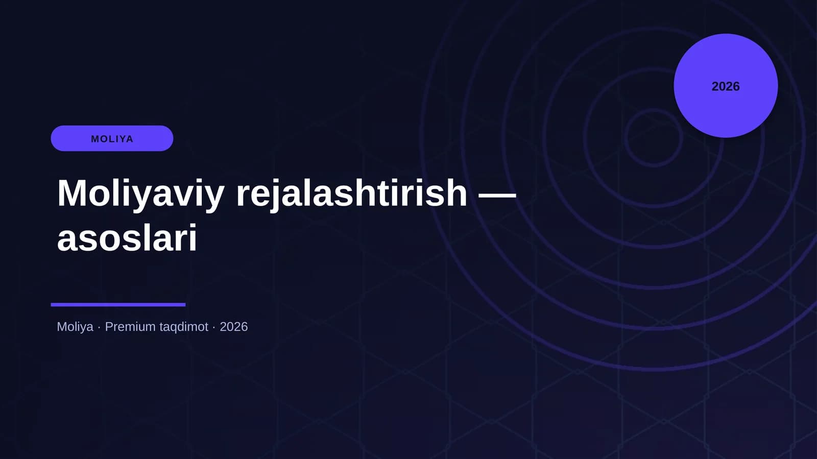 Moliyaviy rejalashtirish — asoslari