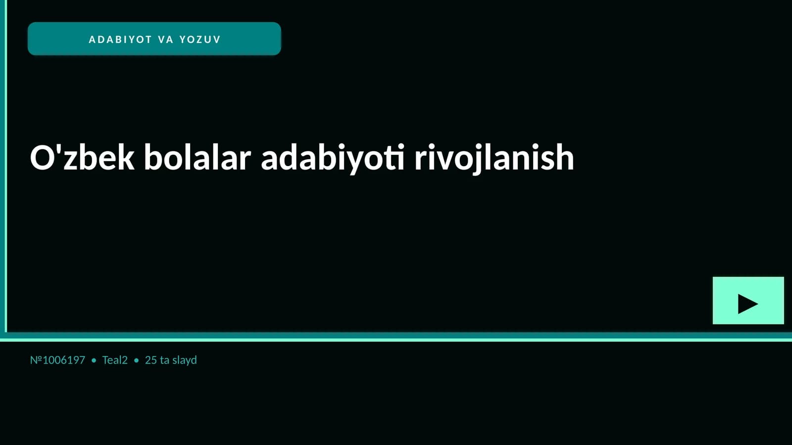 O'zbek bolalar adabiyoti rivojlanish