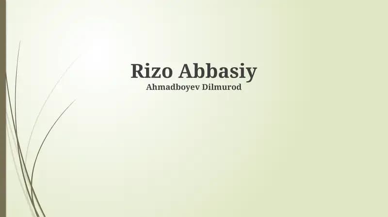 Rizo Abbosiy