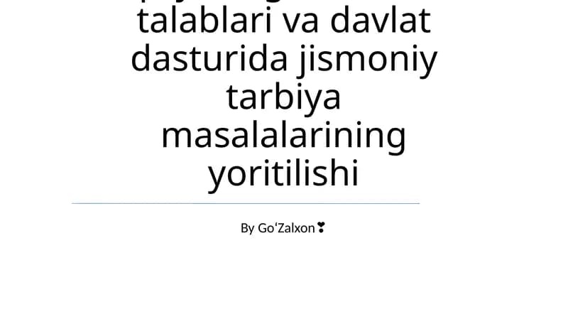 Jismoniy faoliyatning foydalari