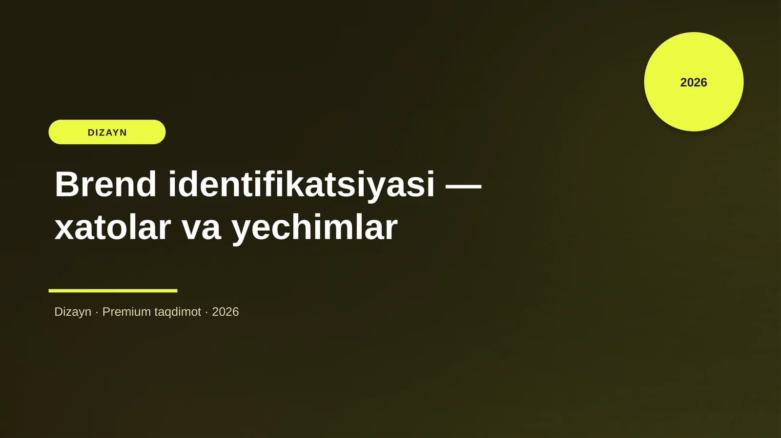 Brend identifikatsiyasi — xatolar va yechimlar