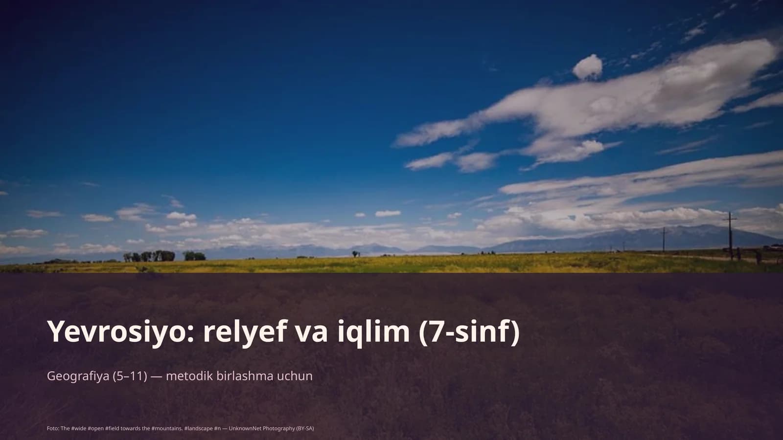 Yevrosiyo: relyef va iqlim (7-sinf)