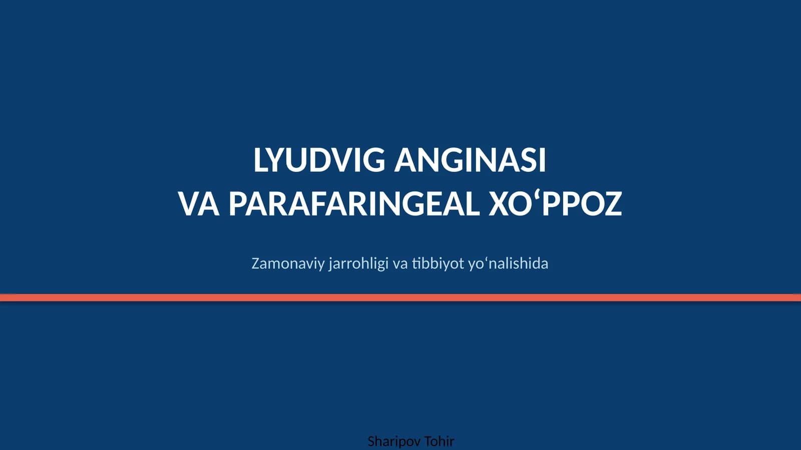 LYUDVIG ANGINASI VA PARAFARINGEAL XO'PPOZ