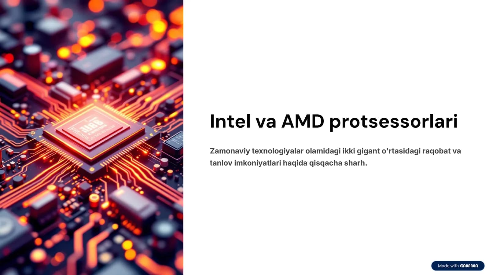 Intel va AMD protsessorlari