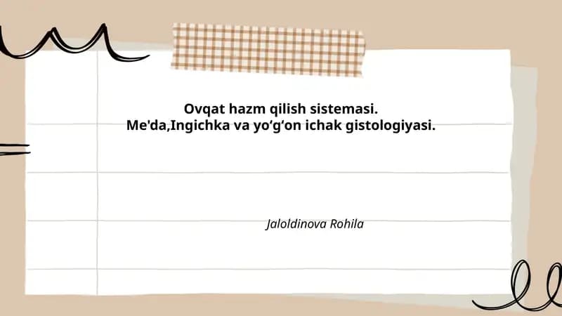 Ovqat hazm qilish sistemasi