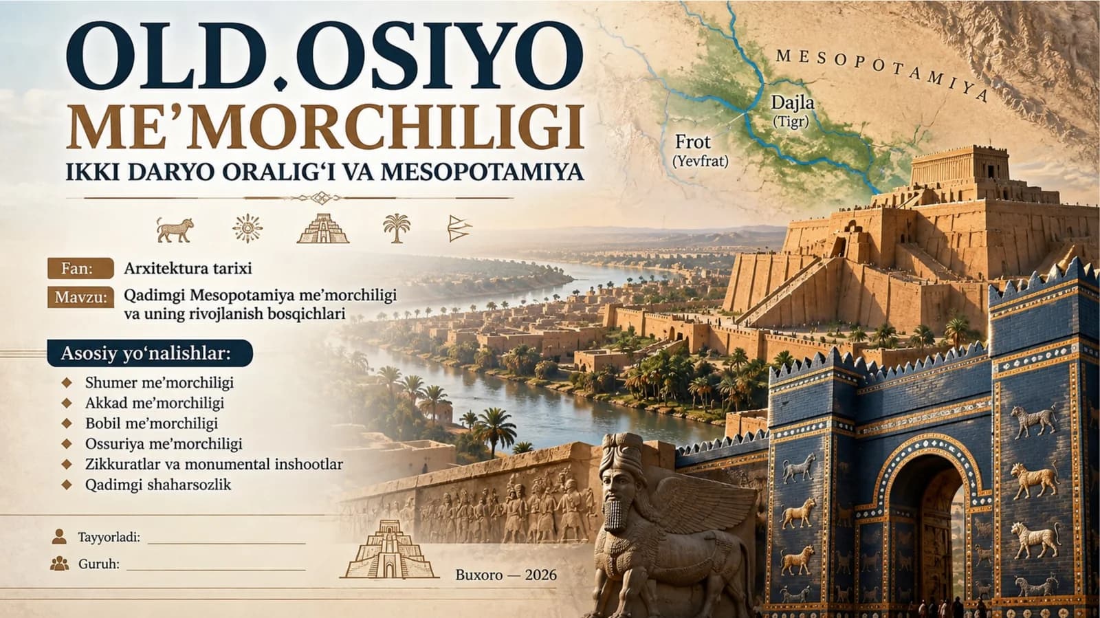 Old Osiyo me’morchiligi: Ikki daryo oralig‘i va Mesopotamiya.pptx