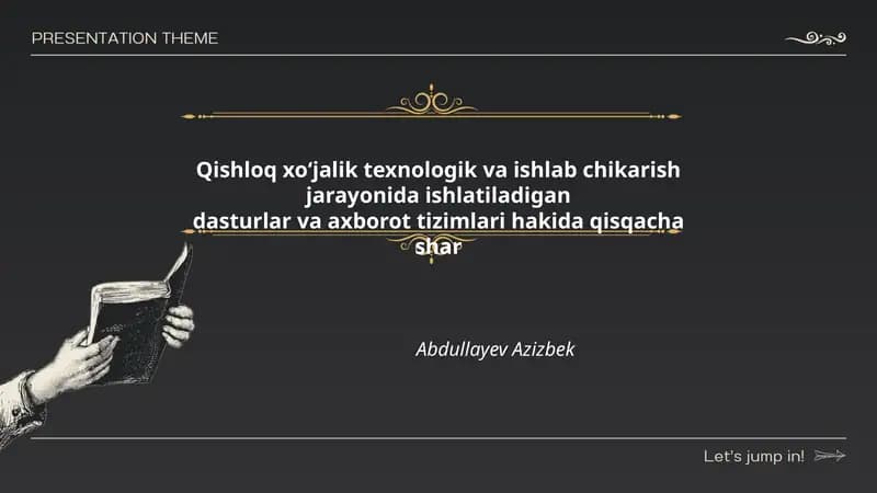 Fermer xo‘jaliklarini boshqarish tizimlari (FMS/ERP)