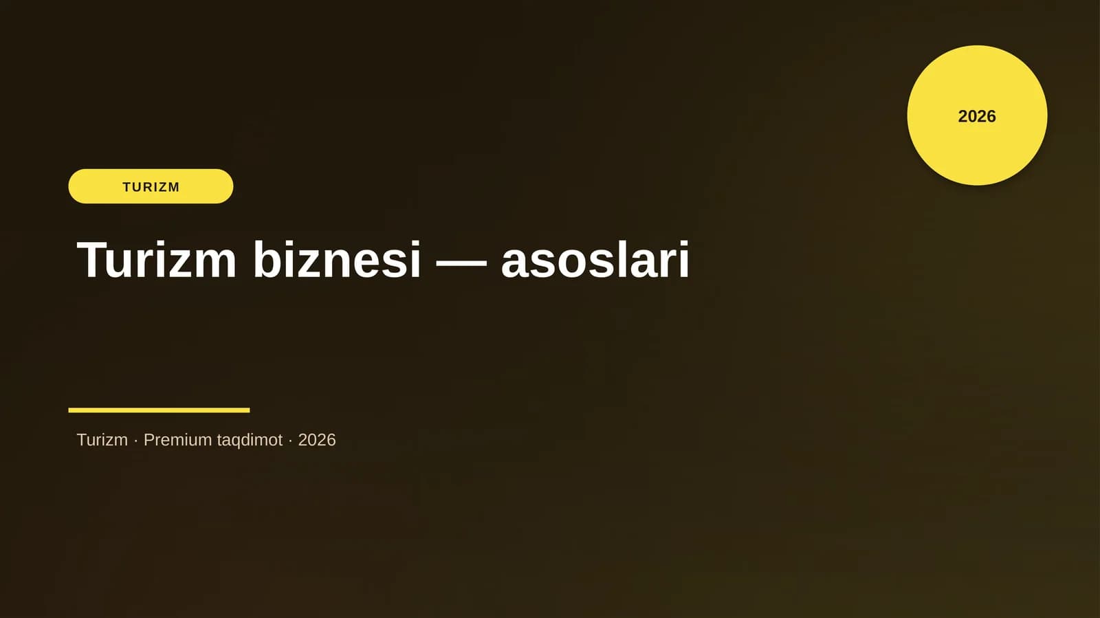 Turizm biznesi — asoslari
