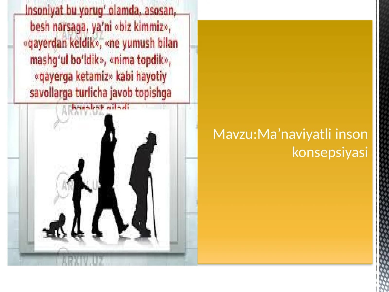 :Ma’naviyatli inson konsepsiyasi