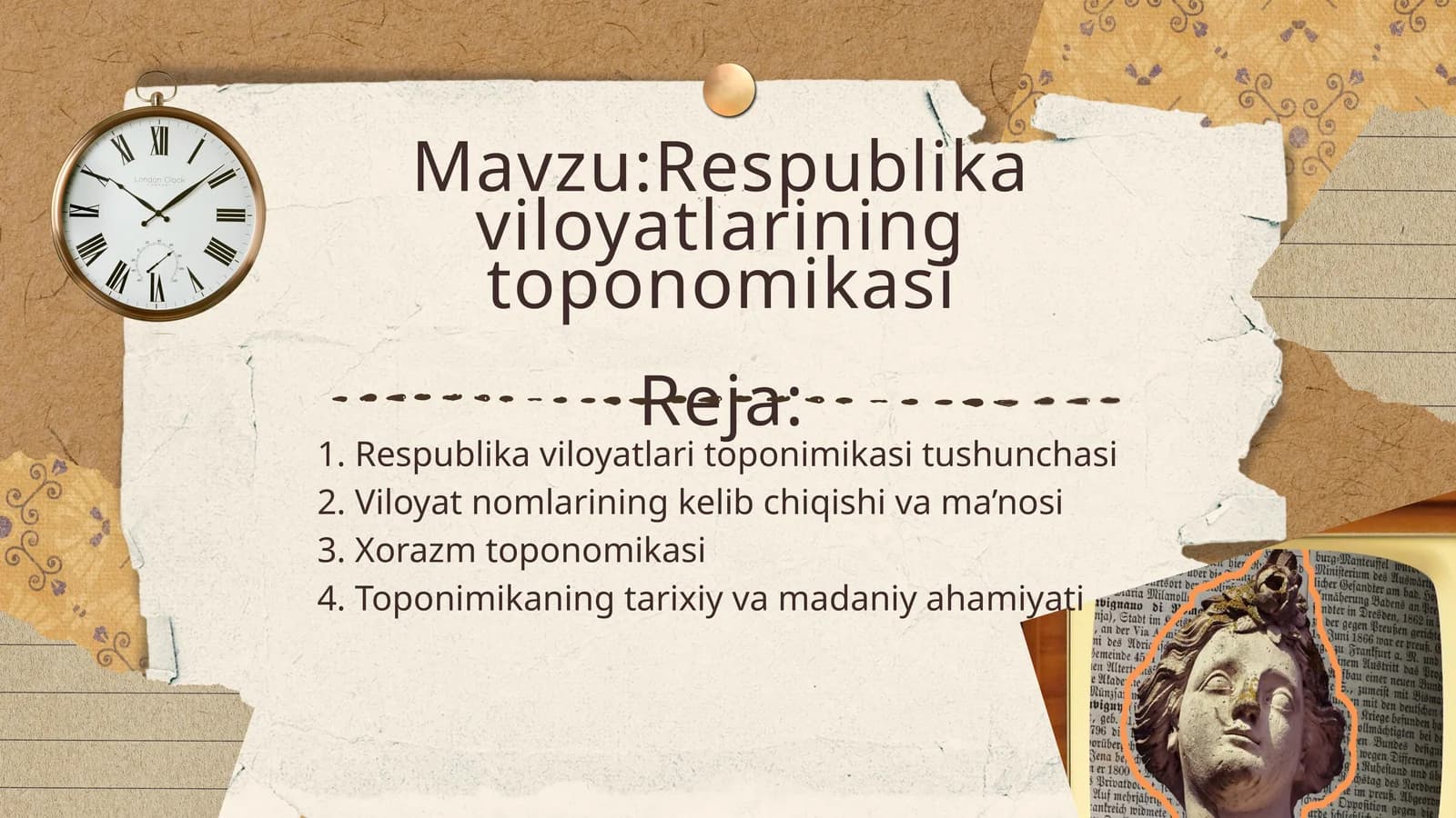 Respublika viloyatlarining toponomikasi