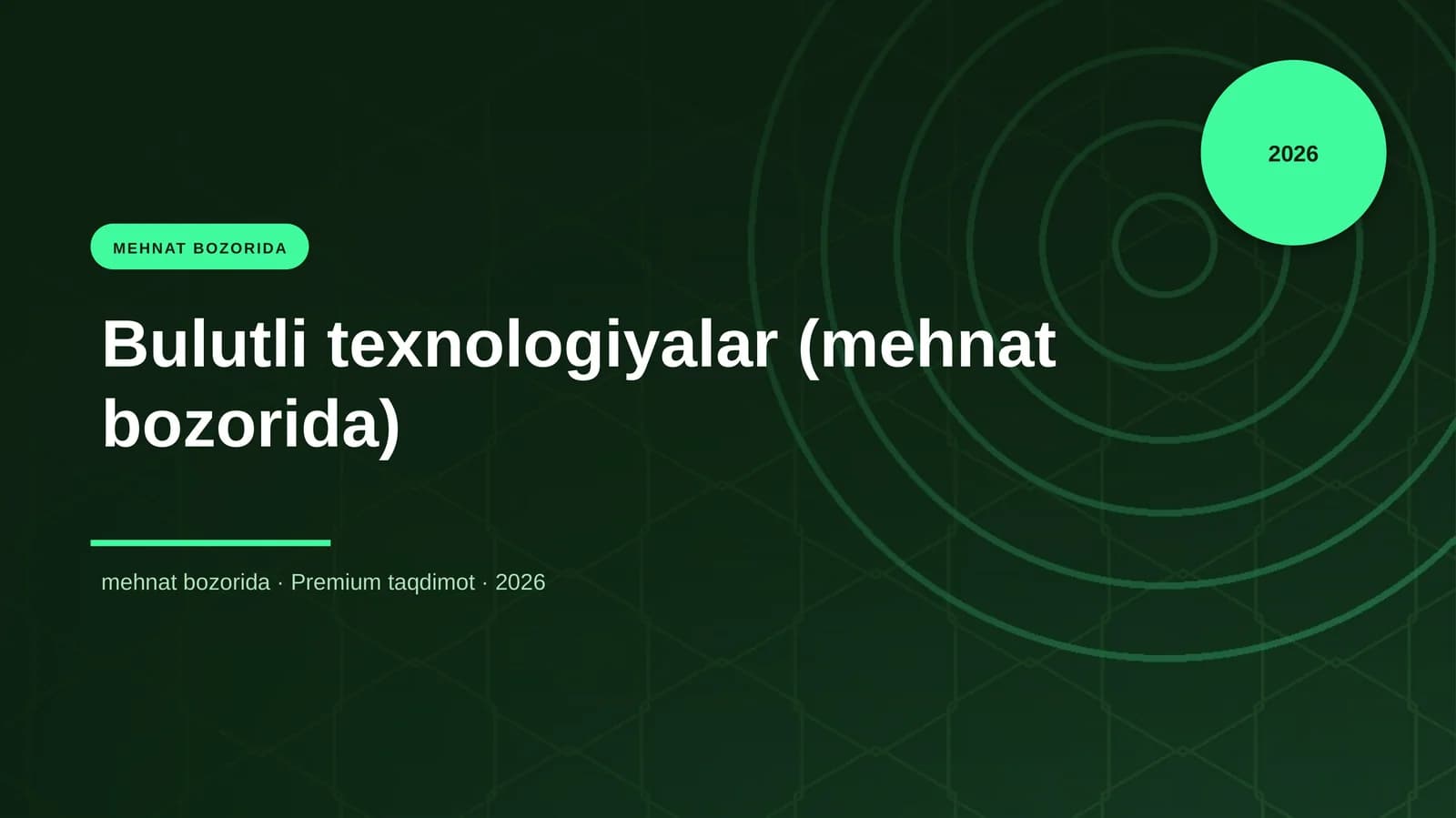 Bulutli texnologiyalar (mehnat bozorida)